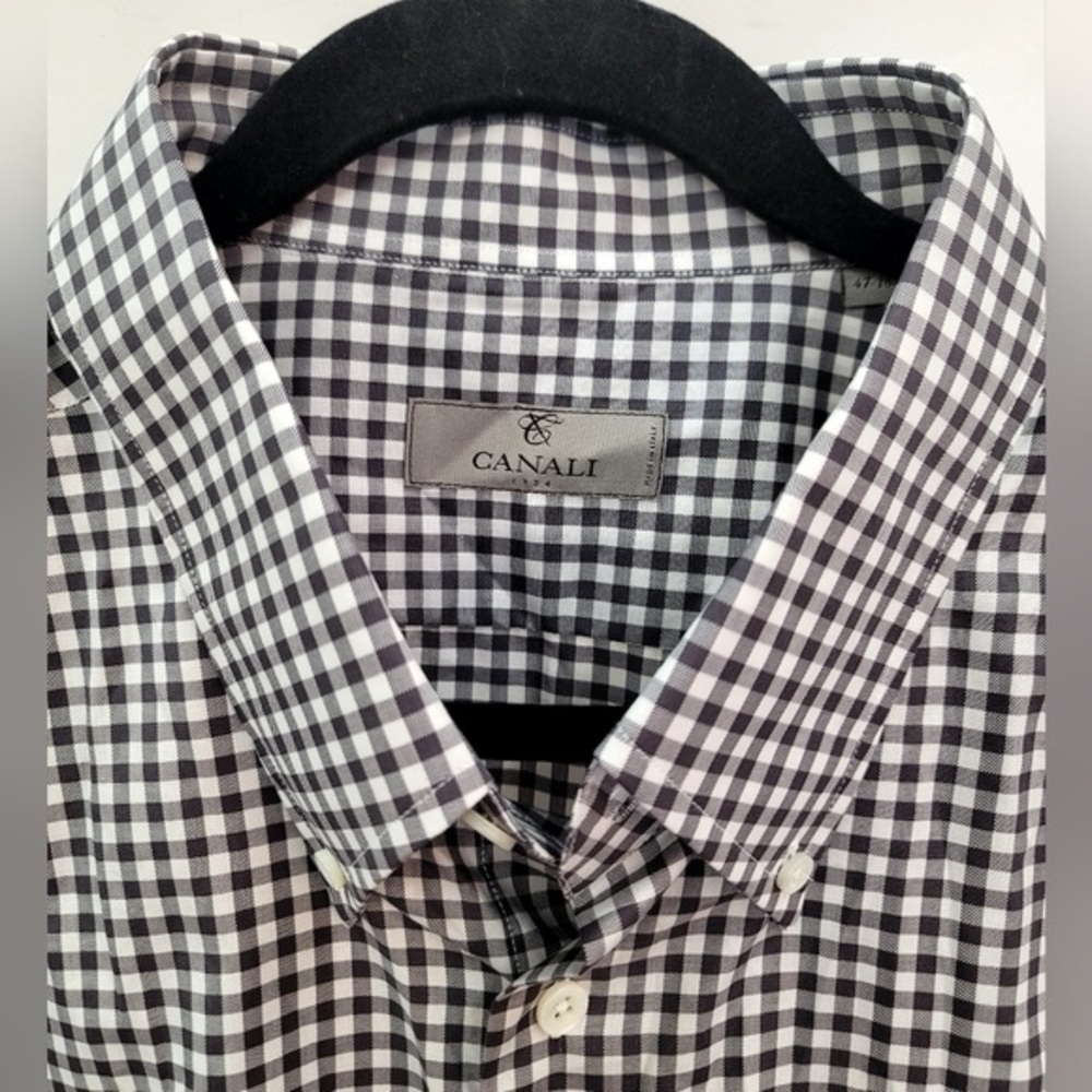 Canali button-down micro plaid Shirt - Picture 3 of 5